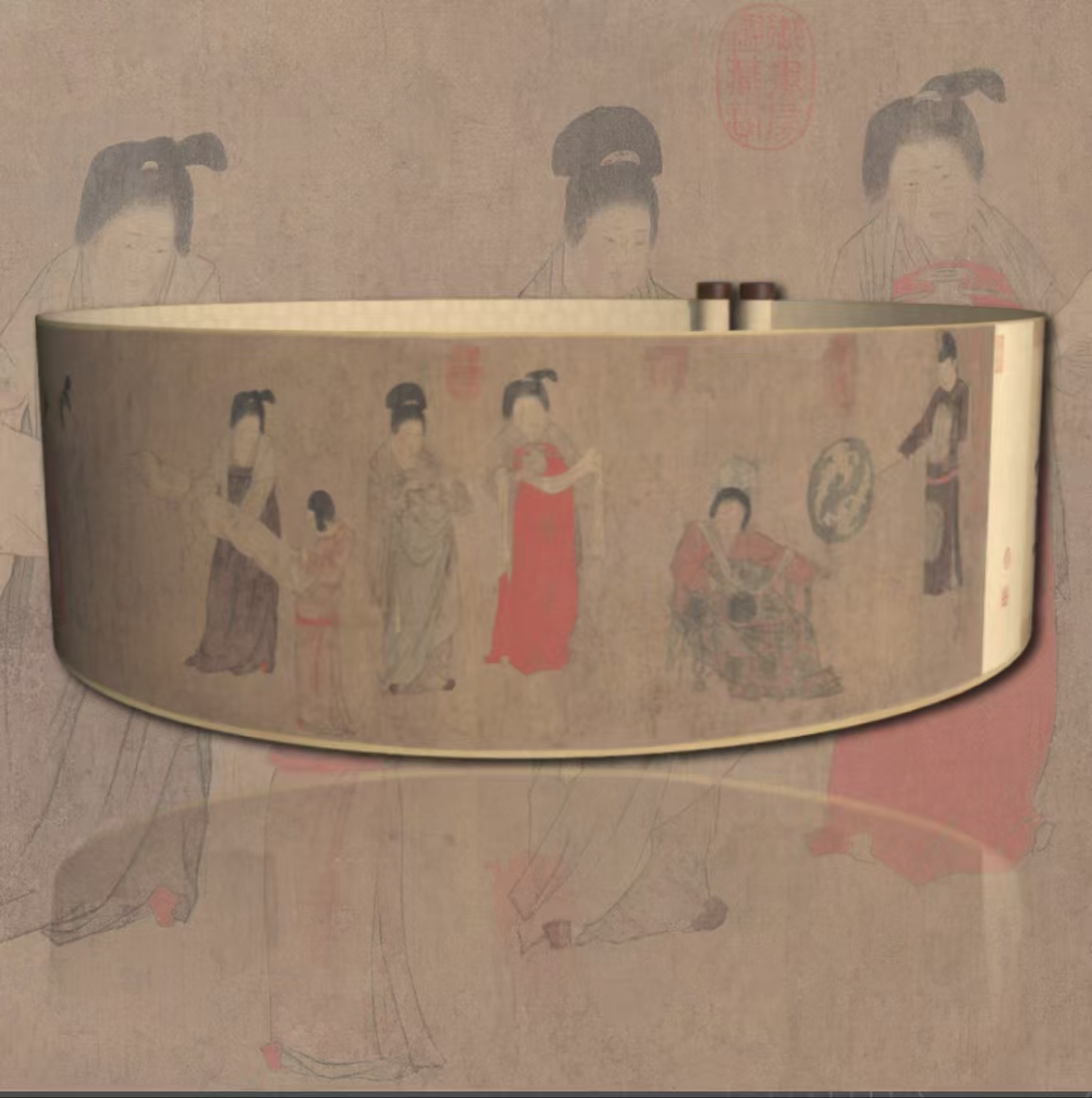 周昉《挥扇仕女图》卷